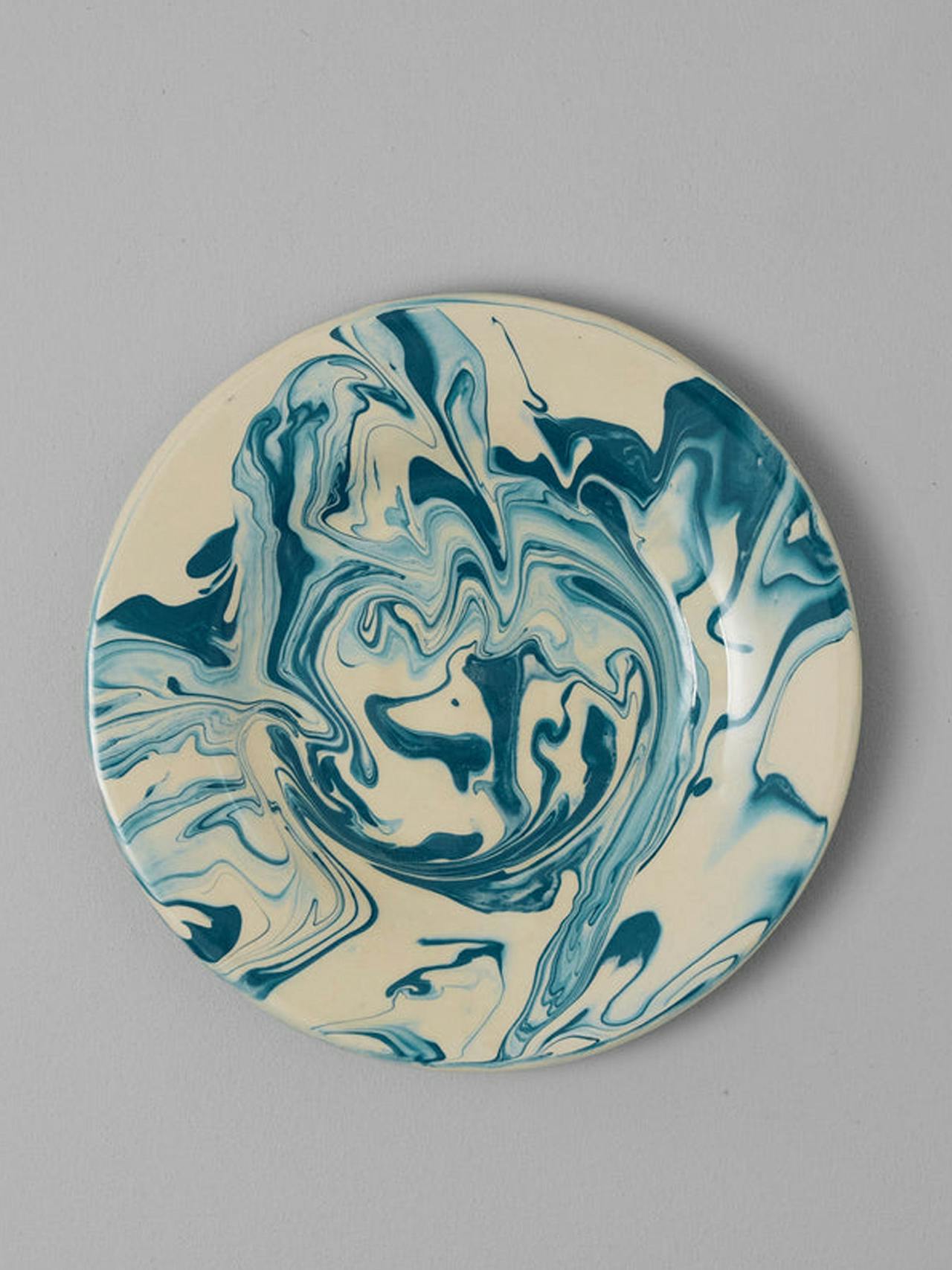 Poterie barbotine marbled plate