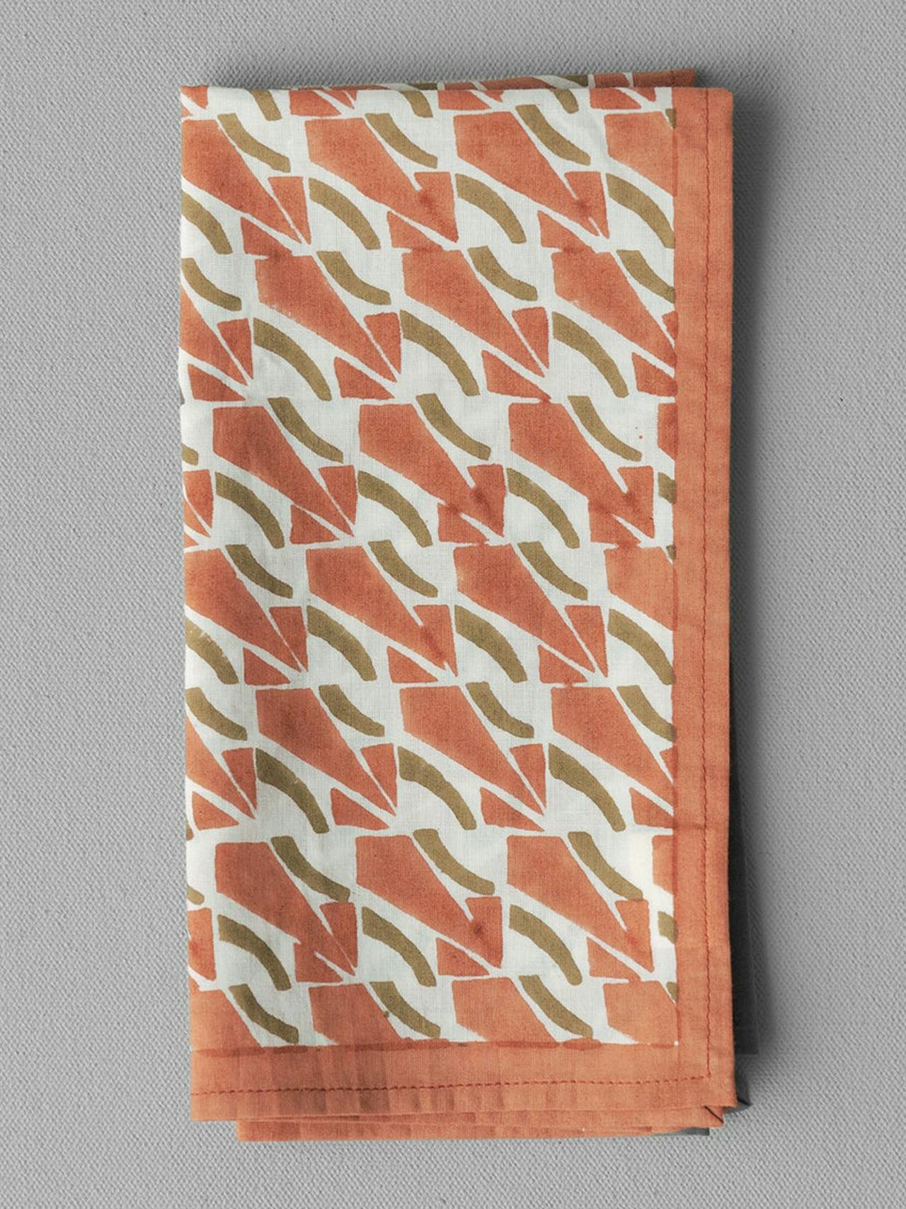 Arc block print cotton napkin