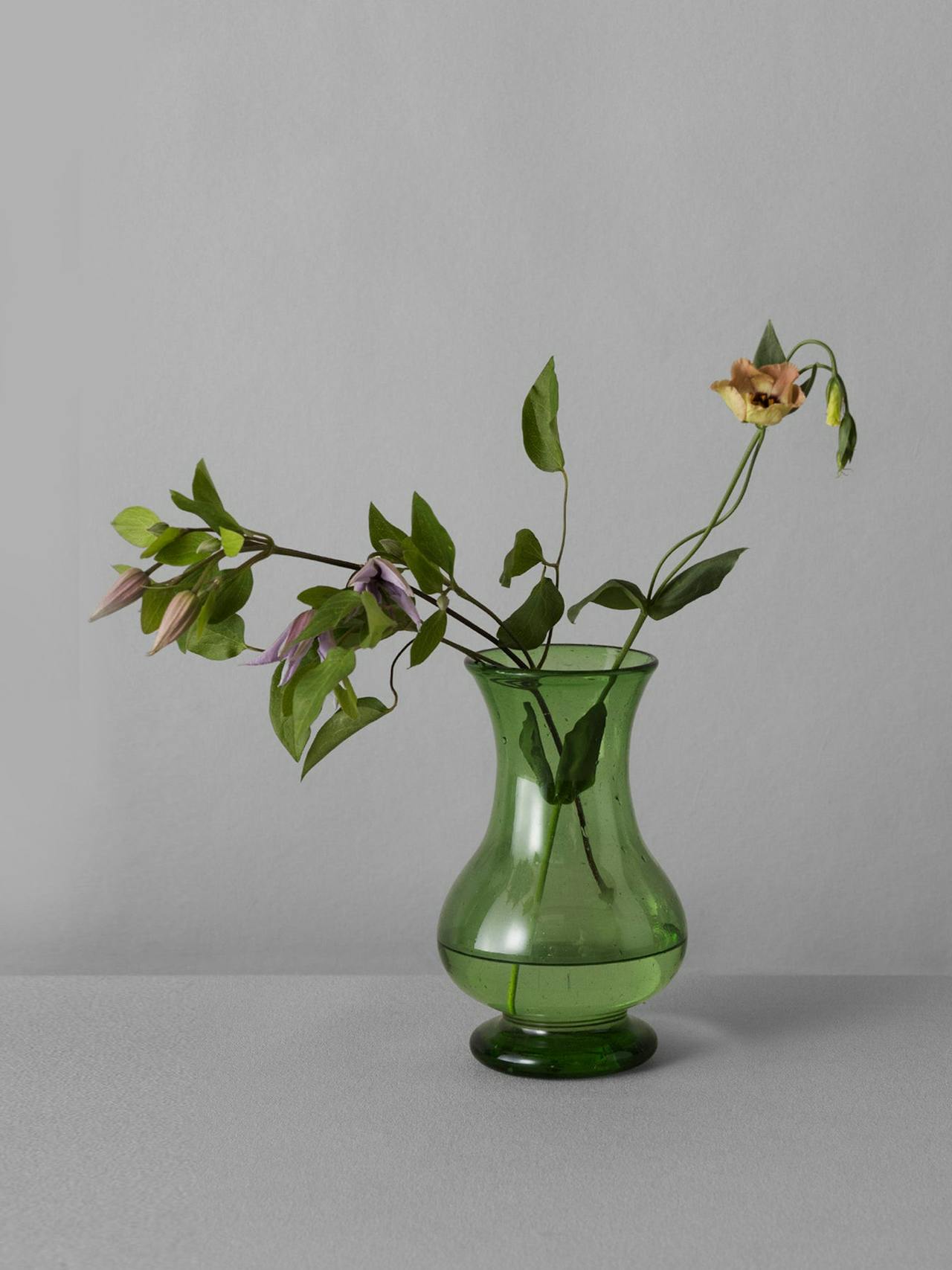 Hand blown pitcher vase