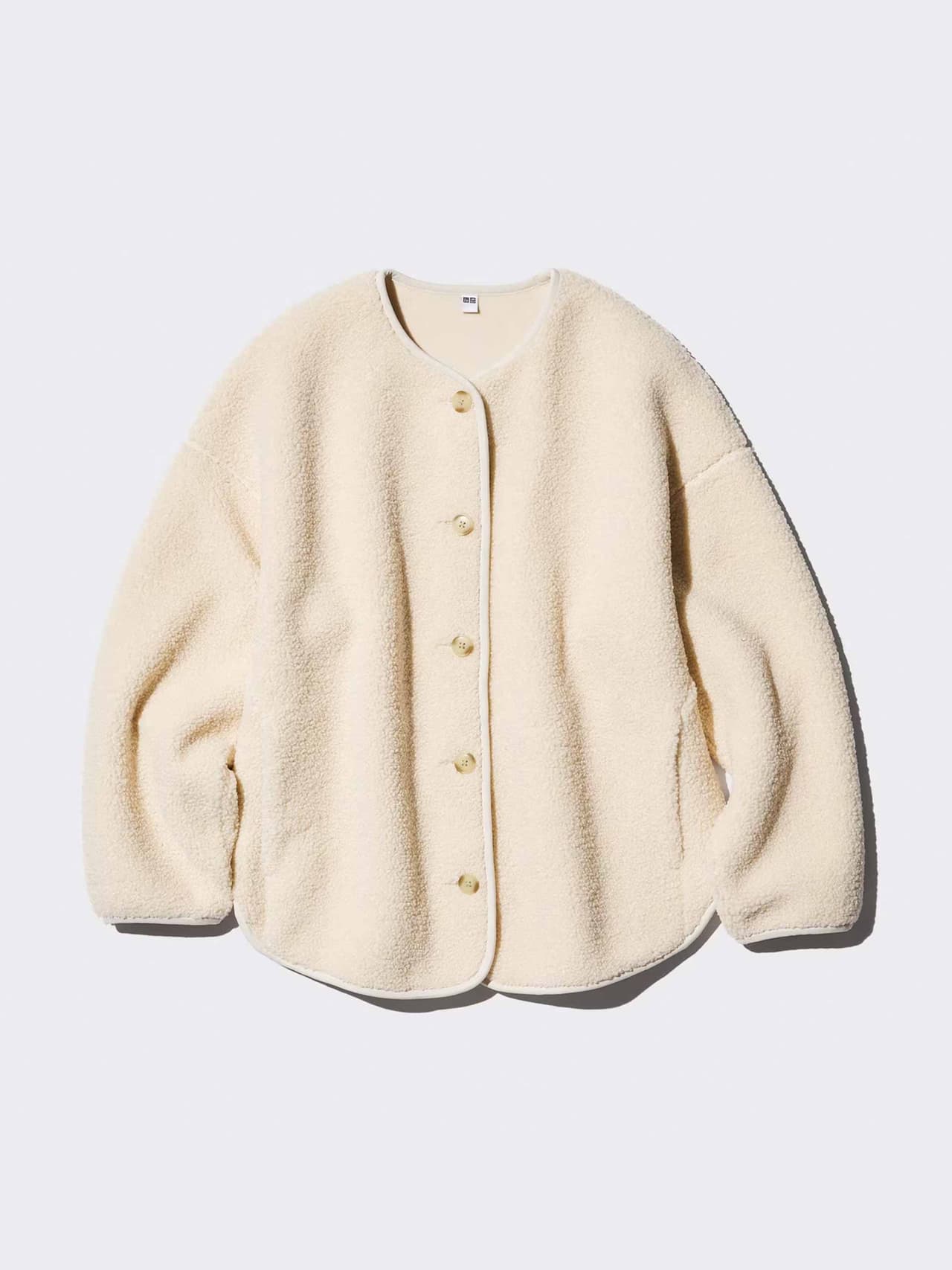 Pile lined fleece oversized cardigan