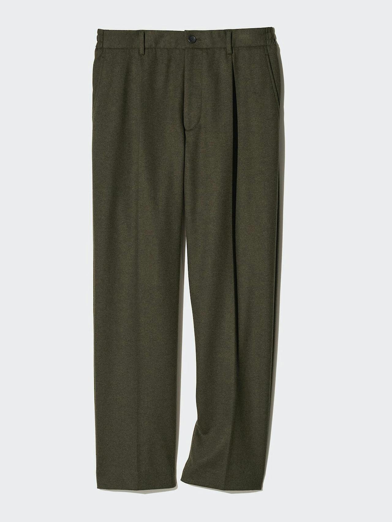 Pleated wide trousers (brushed jersey)