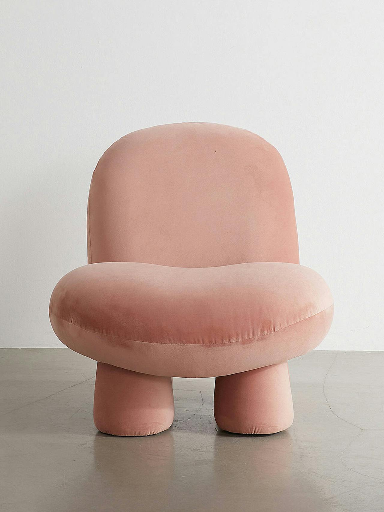 Pink velvet bubble chair