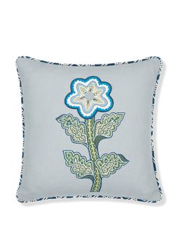 Parma grey Vasilisa appliqué cushion Cushions Volga Linen    - Collagerie