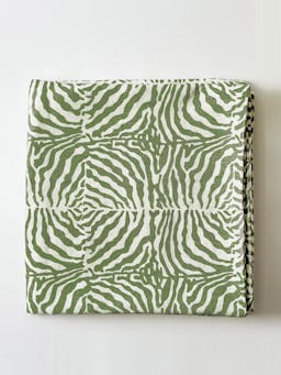 Green zebra tablecloth SALES Maison Margaux    - Collagerie