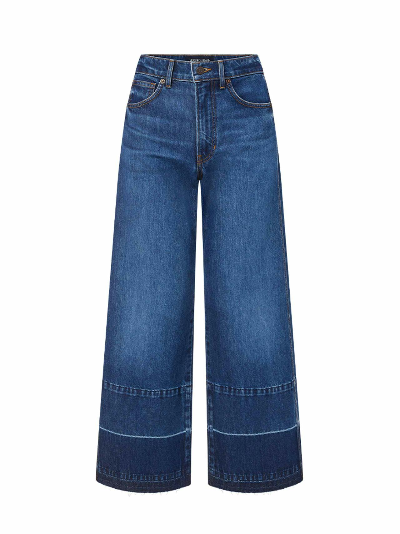 Taylor released hem cropped wide-leg jeans