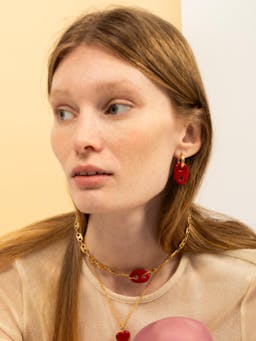 Mariner link red glass earring necklace Sandralexandra    - Collagerie