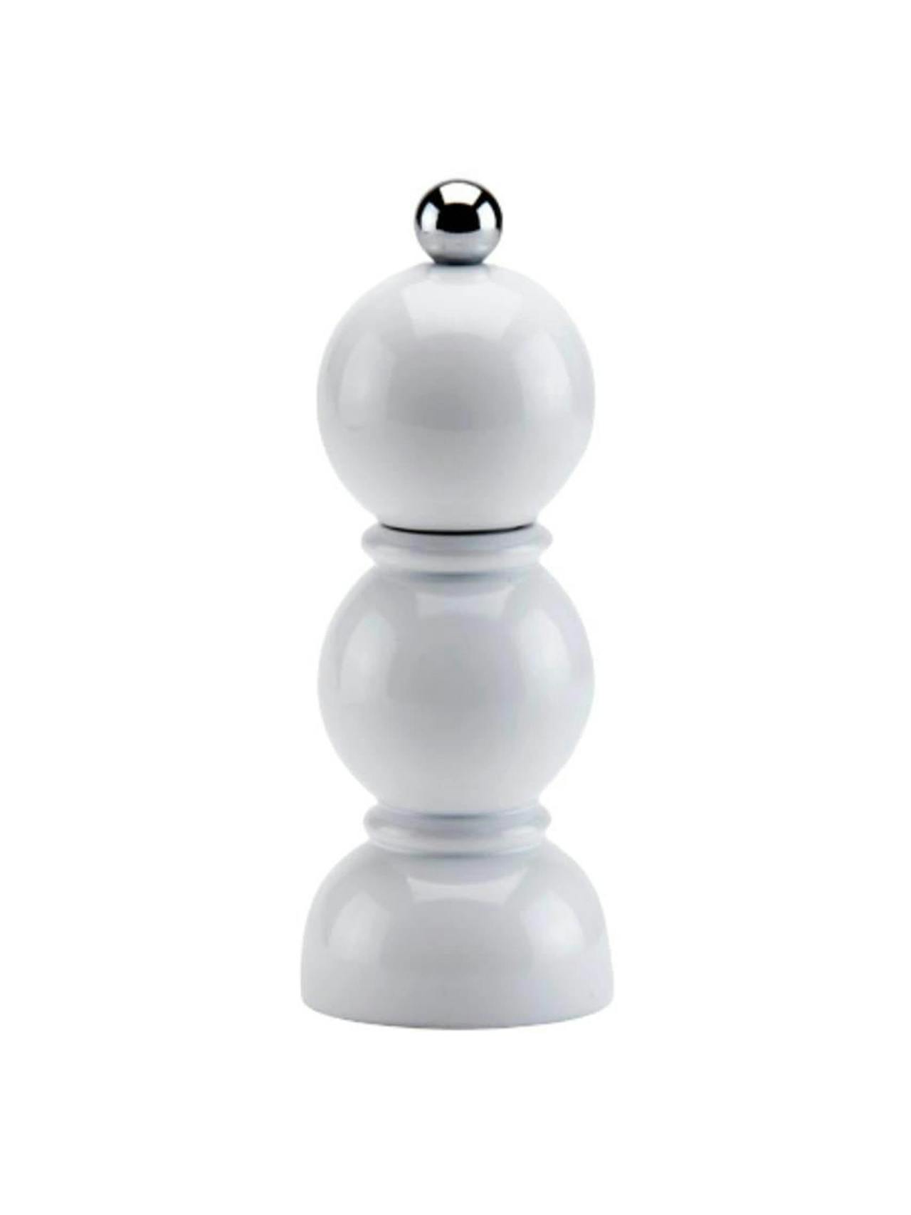 White mini bob salt and pepper mill