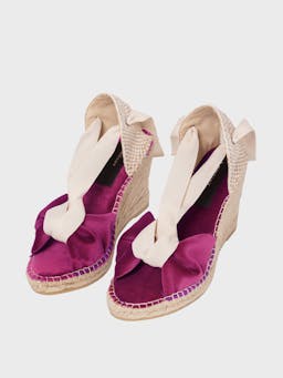 Pink velvet Zafra wedge espadrilles Shoes Antonia's    - Collagerie