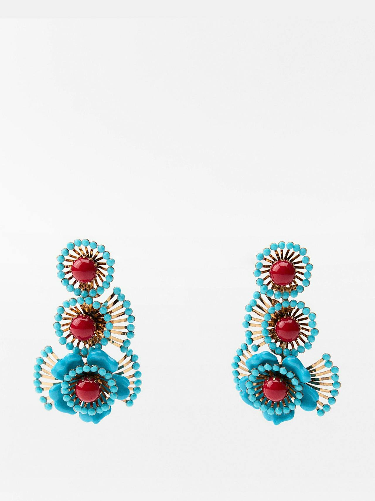 Beaded floral earrings