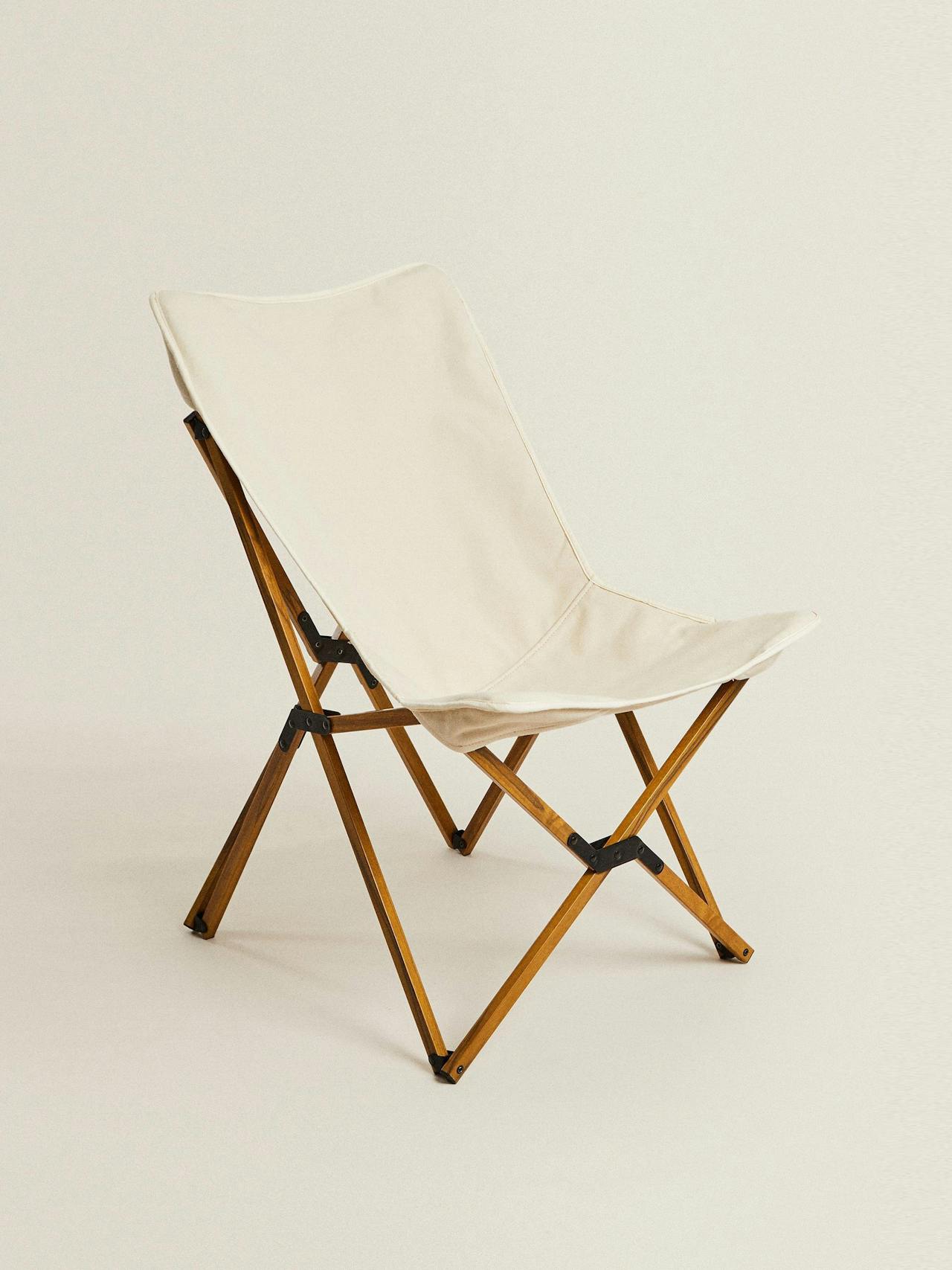 Folding aluminium and canvas chair