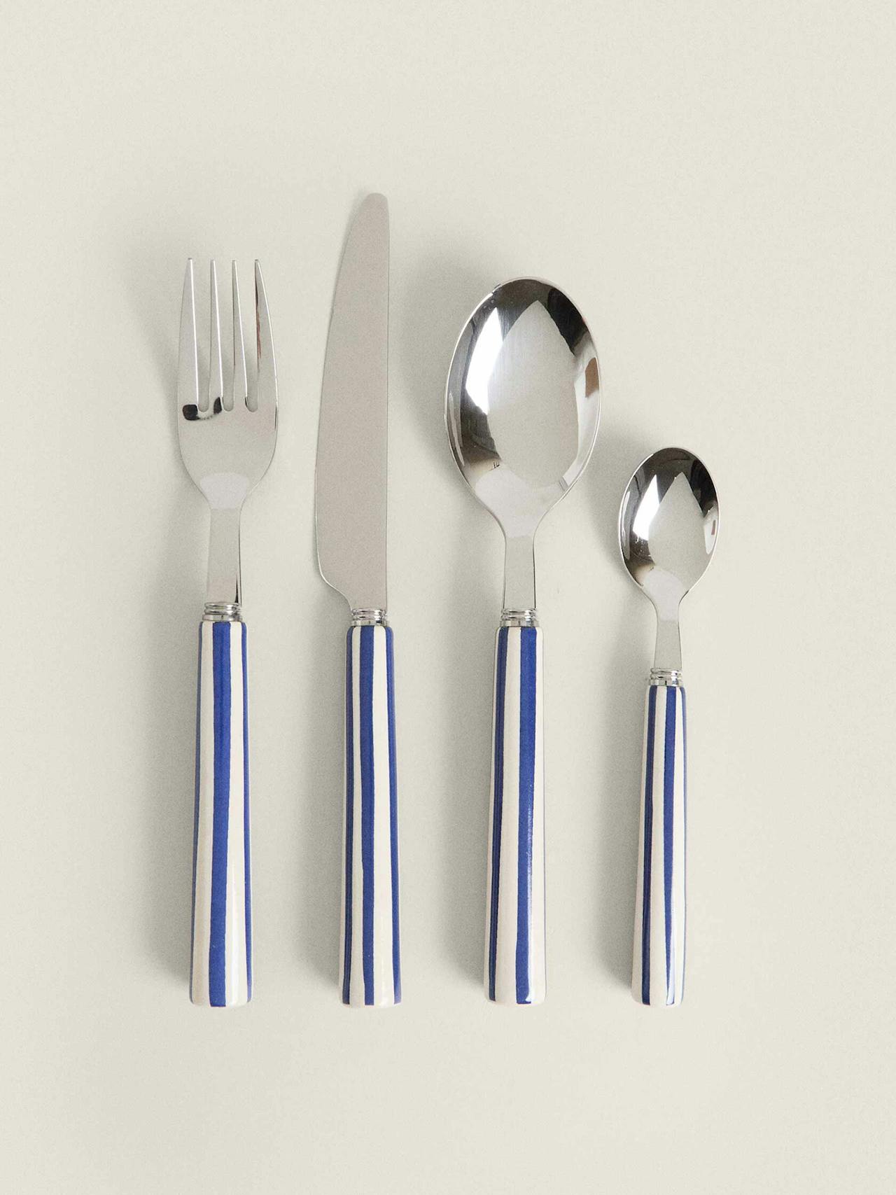 Cutlery with 4 pieces and ceramic handle (set of 4)