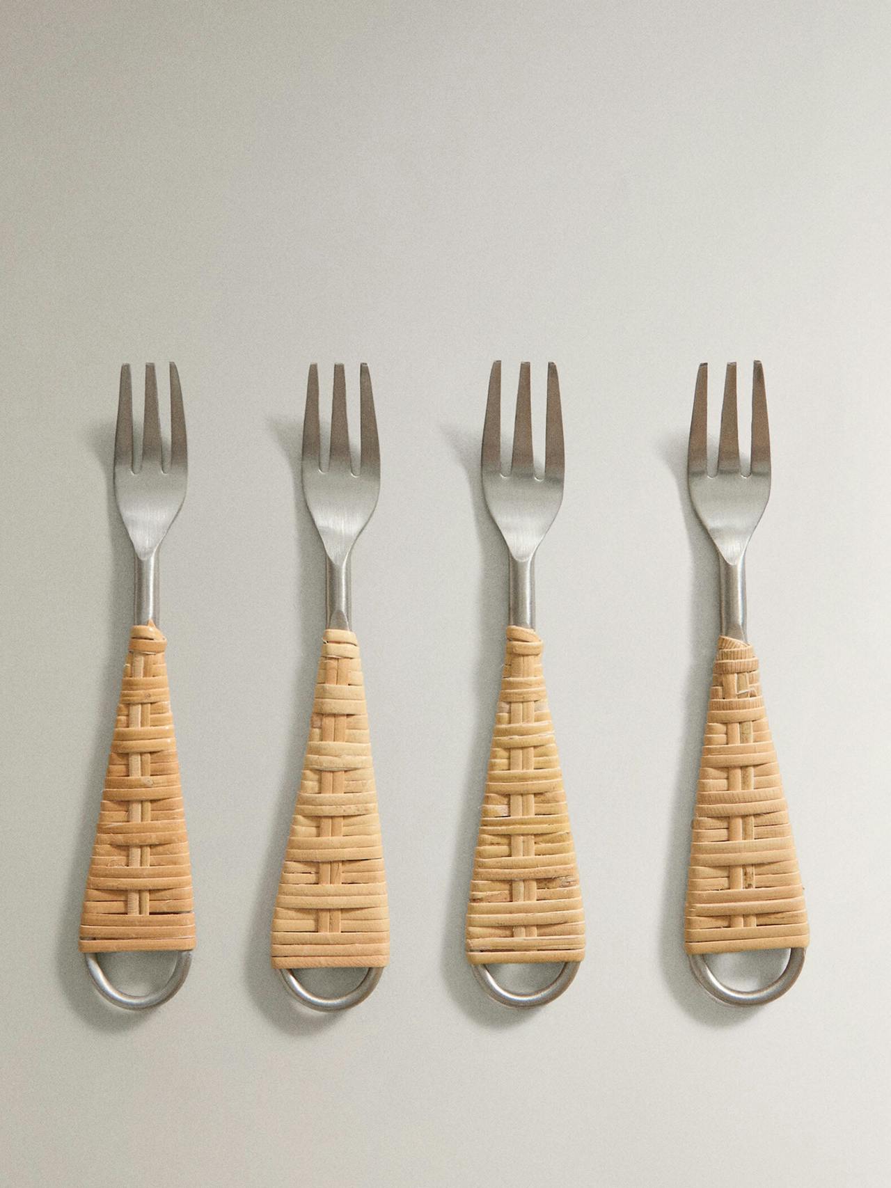 Rattan brunch forks (pack of 4)