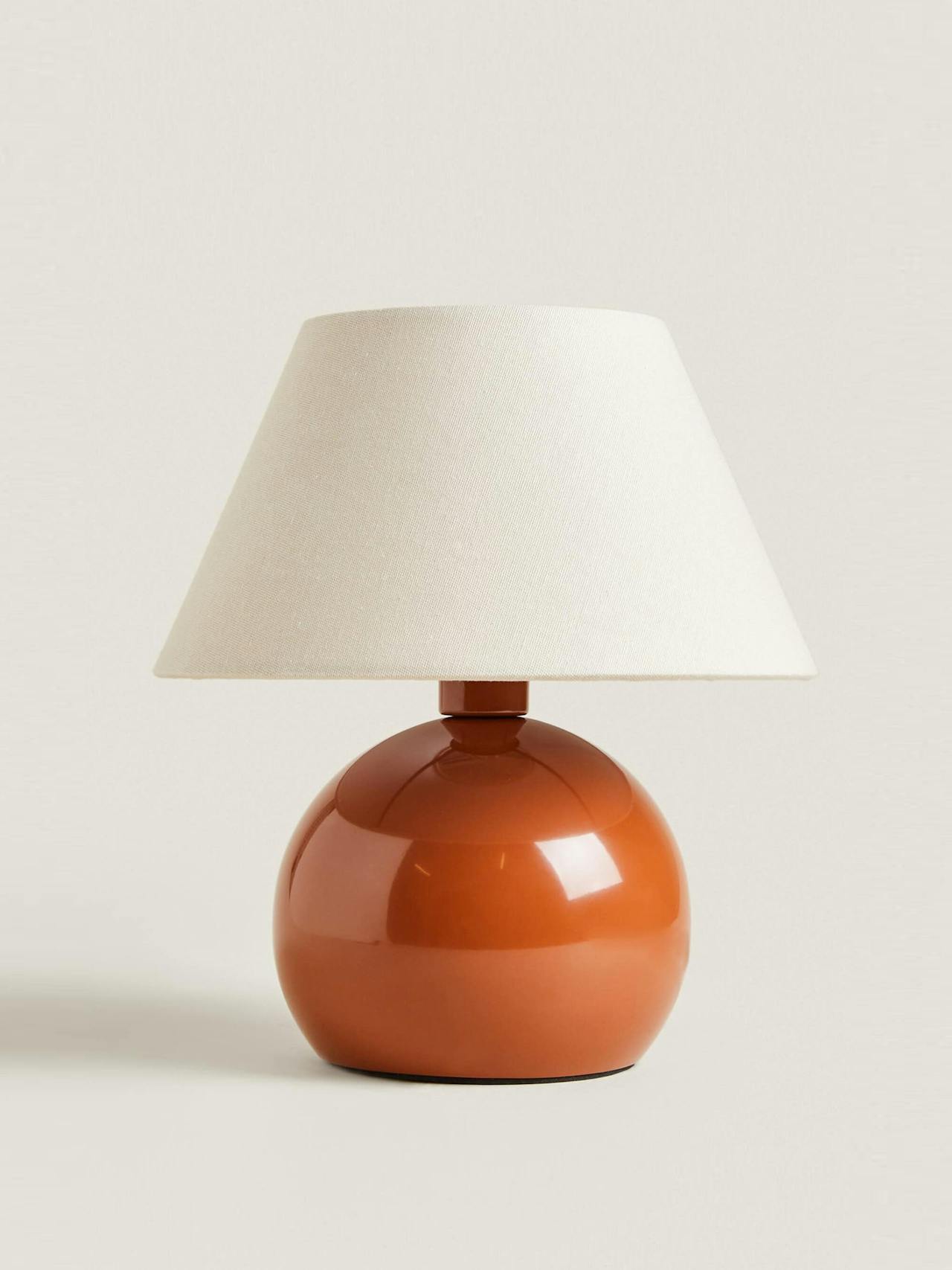 Terracotta coloured lamp