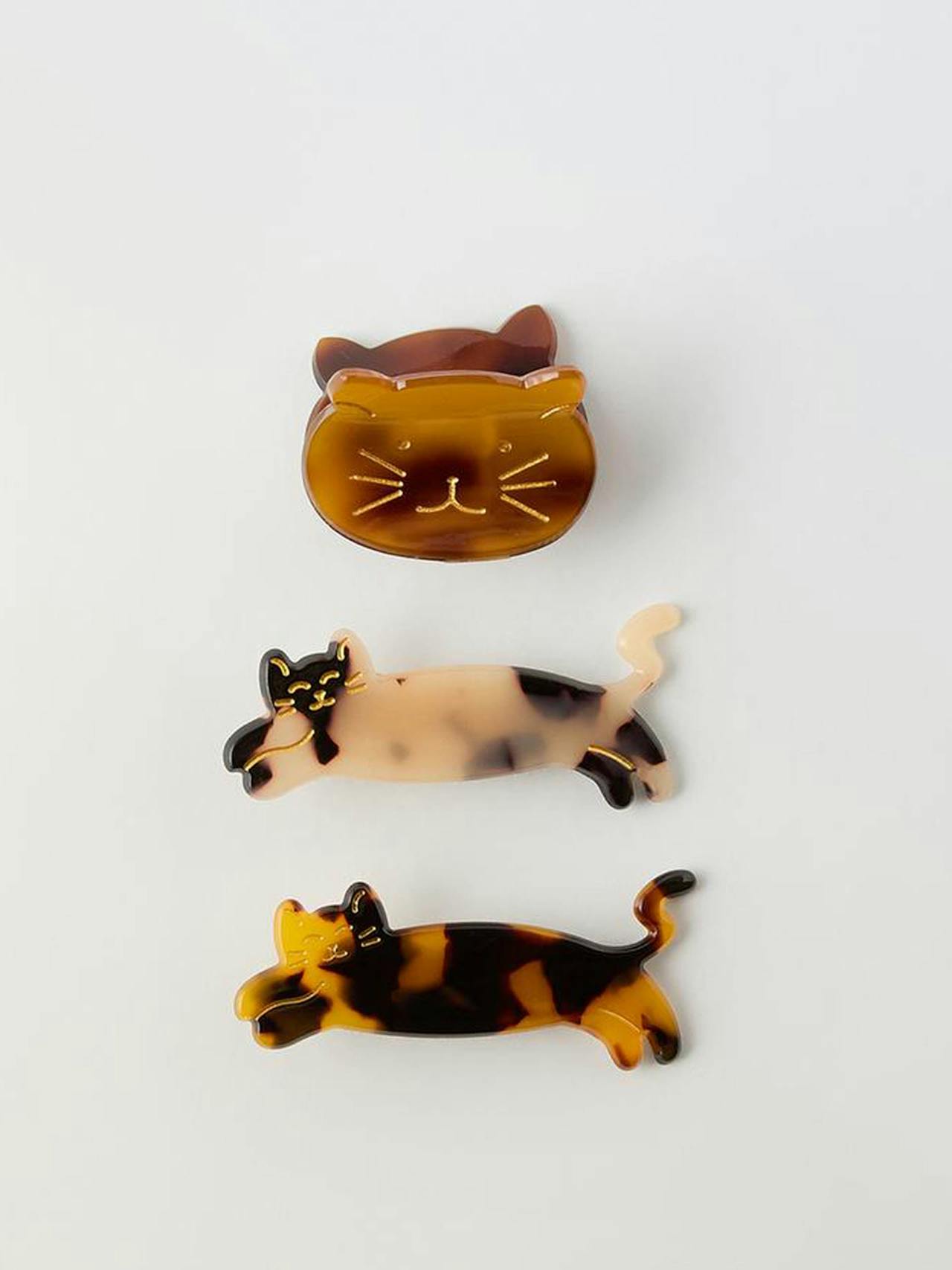 Cat kitten hair clips (set of 3)