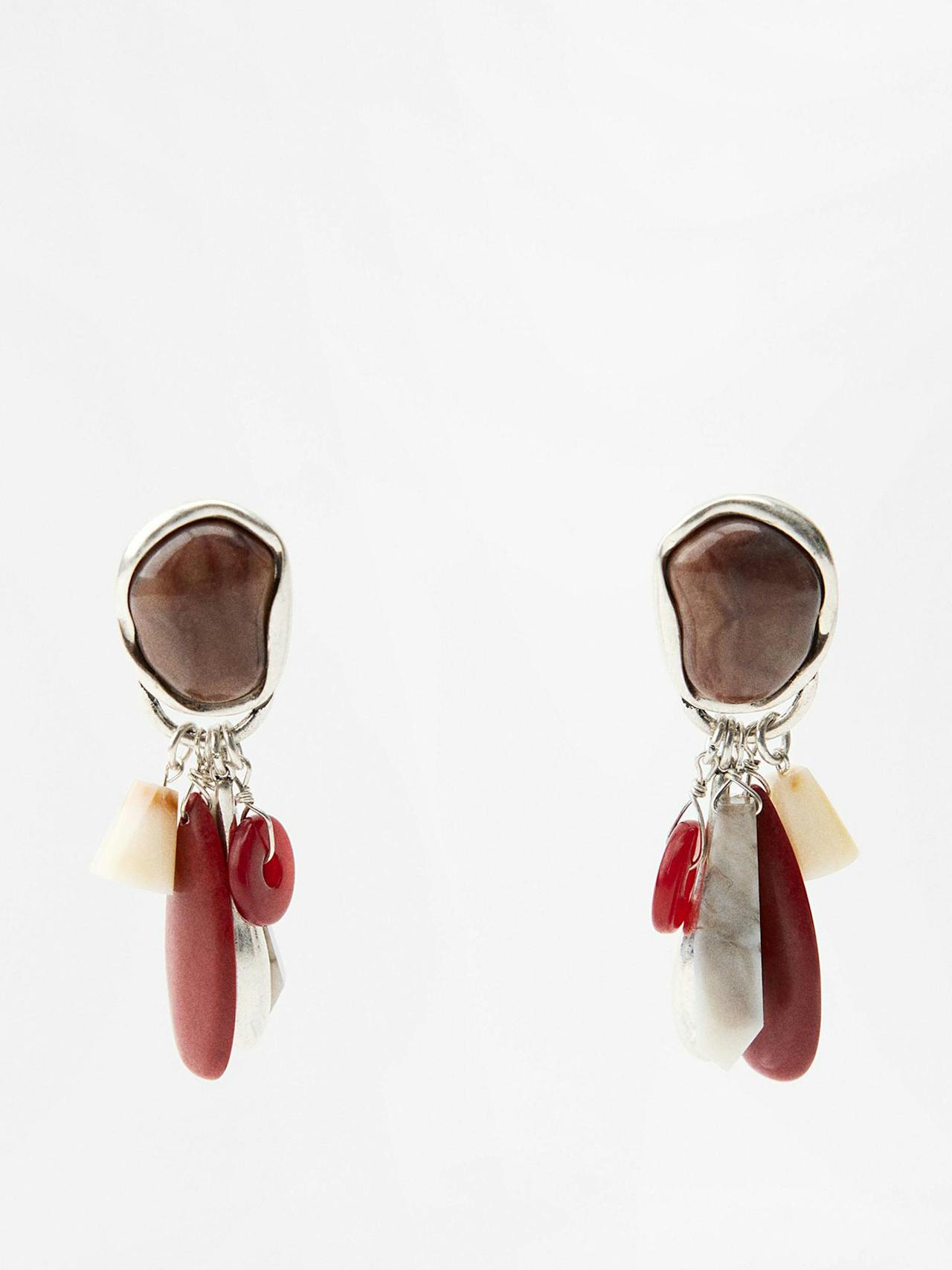 Resin and rhinestone charm earrings