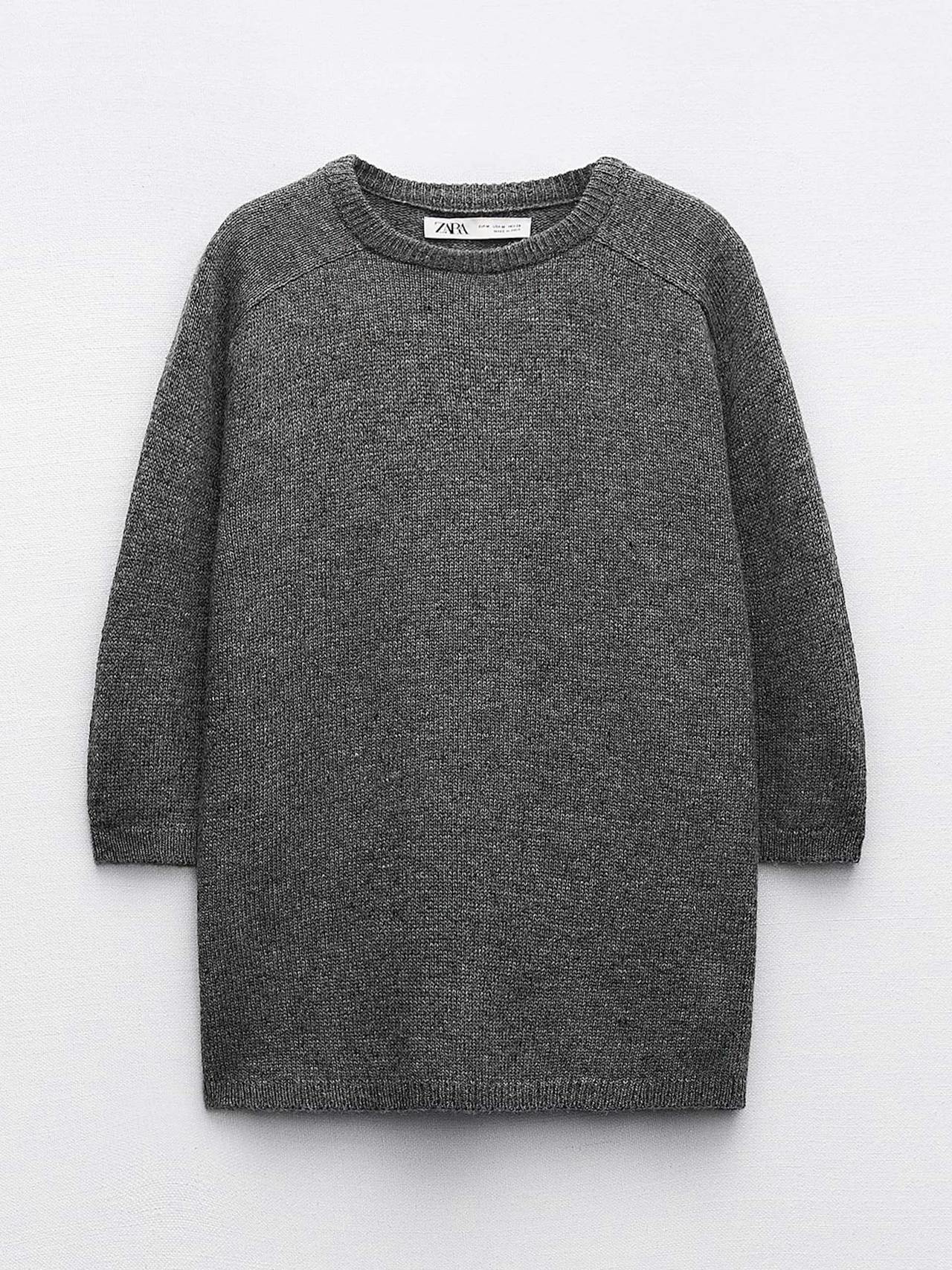 Short sleeve wool blend sweater