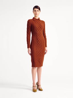 Zinny Amber Cashfeel Cable Knit Dress  Emilia Wickstead    - Collagerie