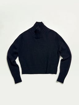 Navy Fintra Lambswool crop high neck Clothing &Daughter    - Collagerie