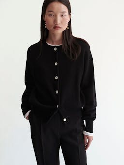 Ada Geelong crewneck cardigan in black Clothing &Daughter    - Collagerie