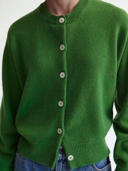 Green Ada geelong Crewneck cardigan Clothing &Daughter    - Collagerie