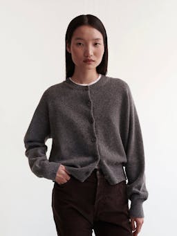 Grey Ada geelong crewneck cardigan Clothing &Daughter    - Collagerie