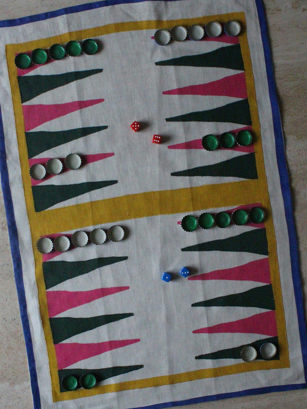 Backgammon Tea Towel Teatowels Amuse La Bouche    - Collagerie