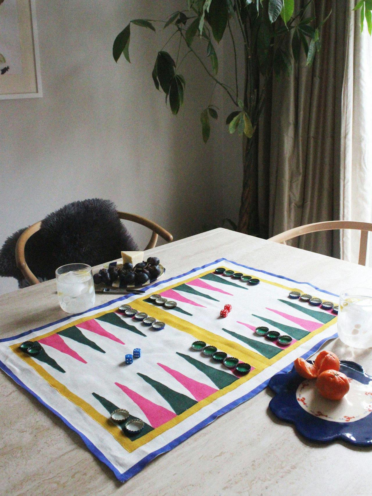 Backgammon Tea Towel Teatowels Amuse La Bouche    - Collagerie