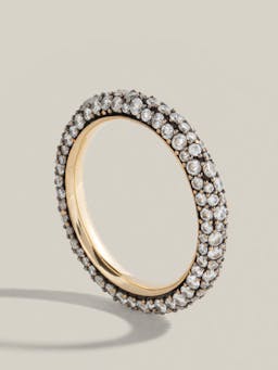 Diamond Pavé eternity ring with black rhodium plating Jewellery Lucy Delius    - Collagerie