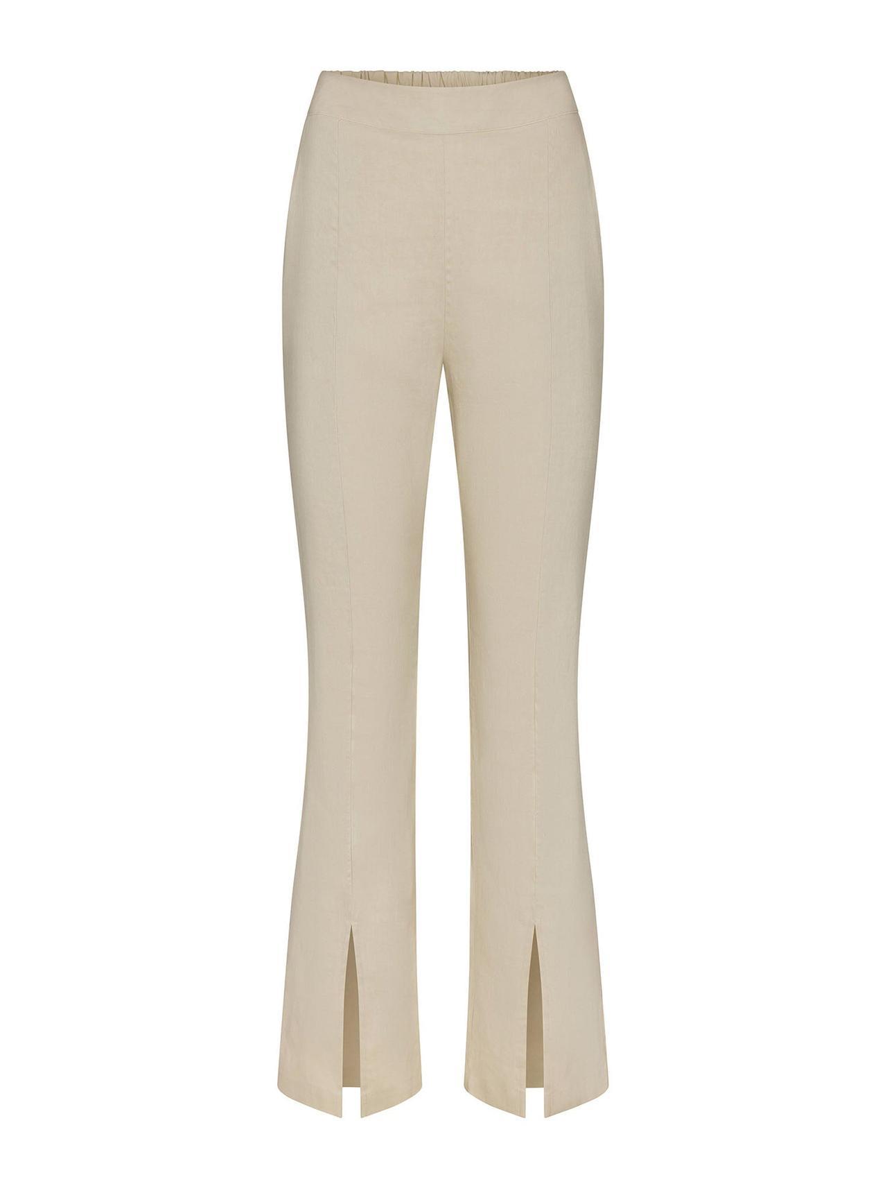 The Front Slit Pant in stretch linen Pants Anemos Natural XS  - Collagerie