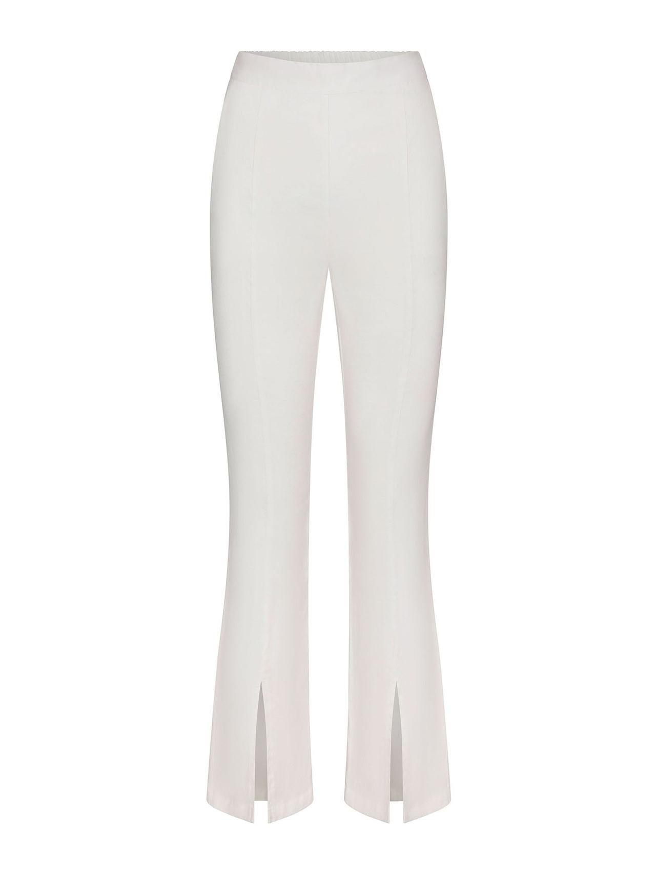 The Front Slit Pant in stretch linen Pants Anemos White XS  - Collagerie