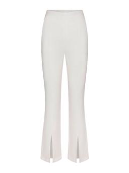 The Front Slit Pant in stretch linen Pants Anemos White XS  - Collagerie