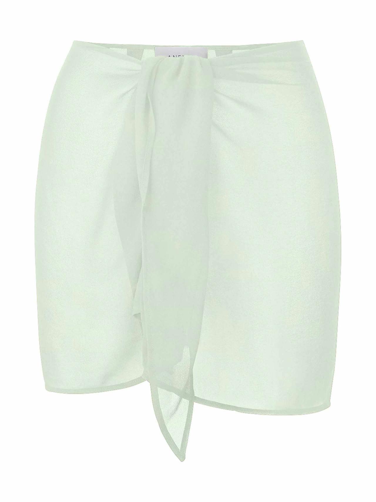 The Wrap mini skirt in sheer eco-chiffon Cover-Ups Anemos Celadon XS  - Collagerie