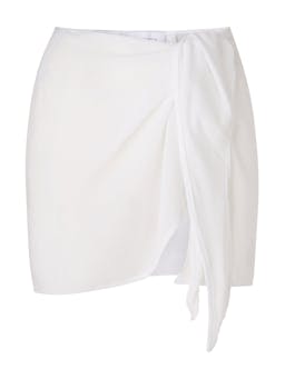 The Wrap mini skirt in sheer yoryu crinkle Cover-Ups Anemos White XS  - Collagerie