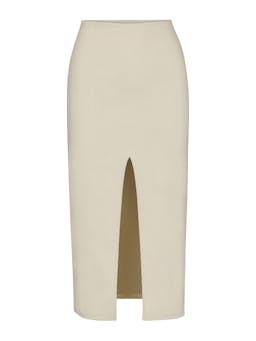 The Front Slit skirt in stretch linen Skirts Anemos Natural XS  - Collagerie