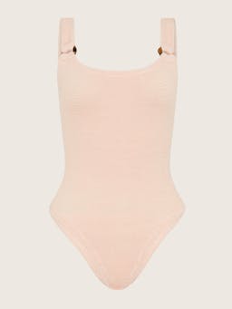 Blush pink Domino scoop swimsuit Clothing Hunza G    - Collagerie