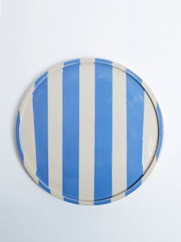 Blue stripe small plate Interiors KS Creative Pottery    - Collagerie