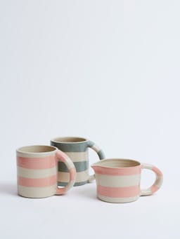 Pink stripe mug Interiors KS Creative Pottery    - Collagerie