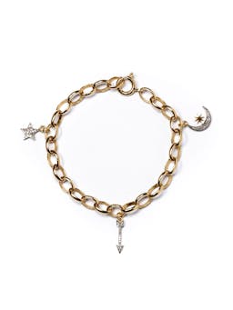 Diamond moon and stars charm bracelet Bracelets Kirstie Le Marque    - Collagerie