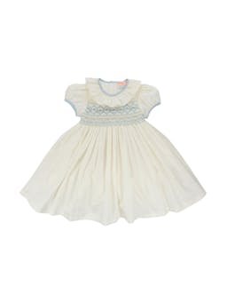 Blue Diana special occasion dress with hand smocking Kids Smock London    - Collagerie