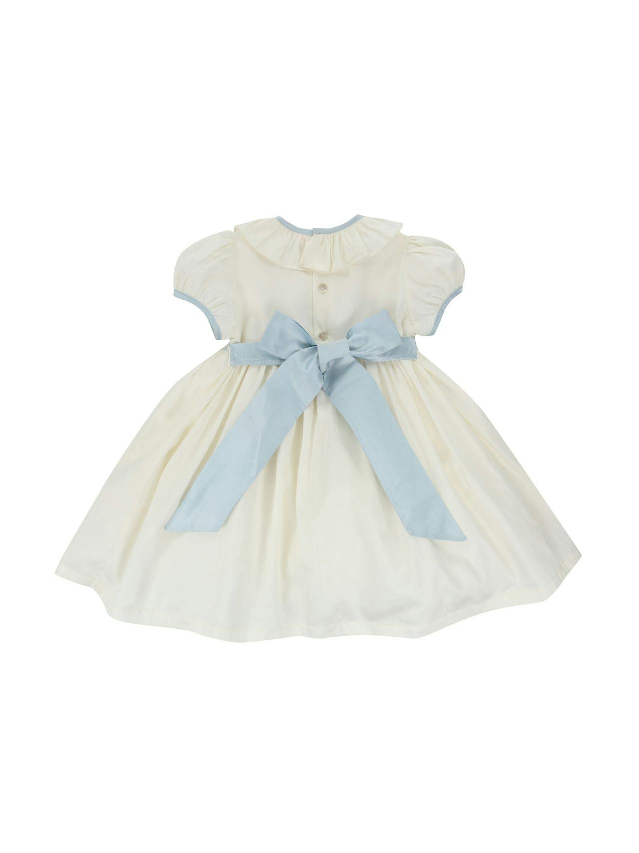 Blue Diana special occasion dress with hand smocking Kids Smock London    - Collagerie