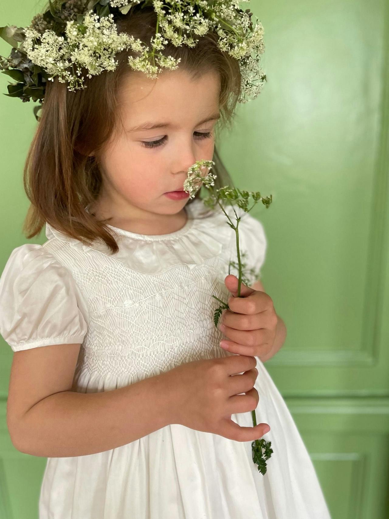 White Diana special occasion dress Kids Smock London    - Collagerie