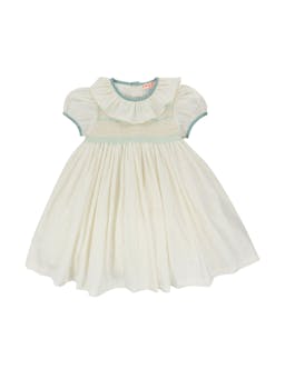 White and green Diana special occasion dress Kids Smock London    - Collagerie