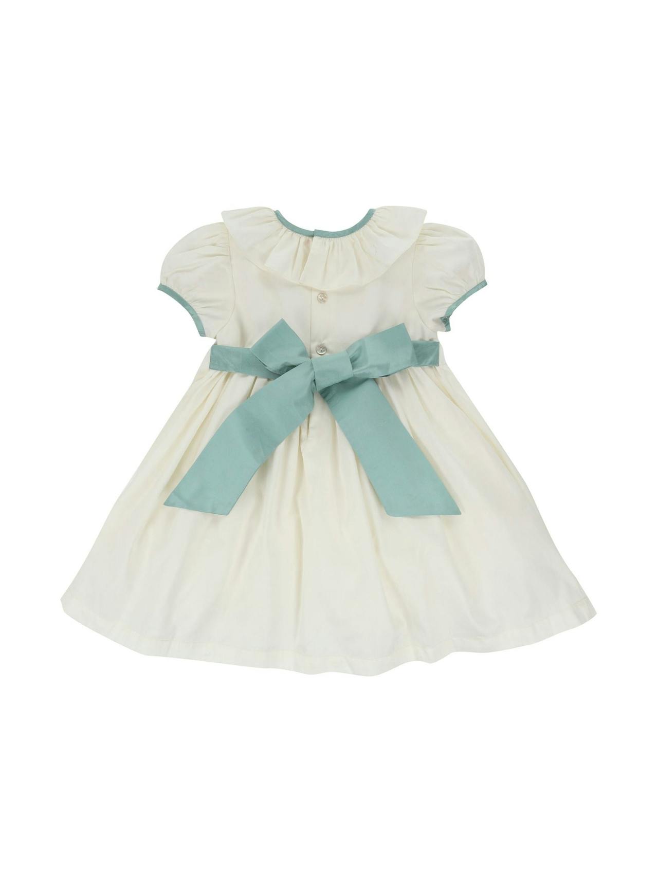 White and green Diana special occasion dress Kids Smock London    - Collagerie