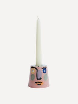 Pink isolation face candle holder Interiors KS Creative Pottery    - Collagerie