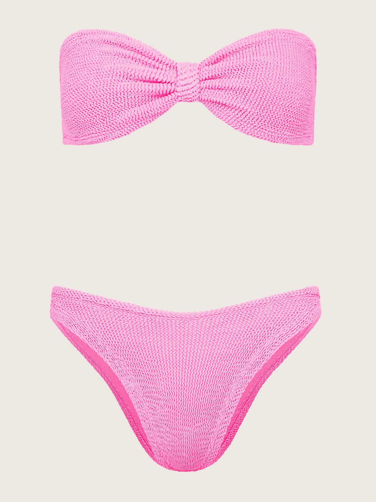 Bubblegum pink Jean bandeau bikini