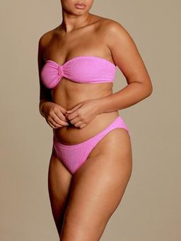 Bubblegum pink Jean bandeau bikini Clothing Hunza G    - Collagerie