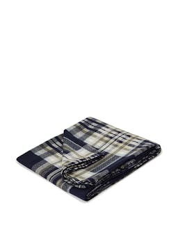 The Blanket in green and navy check Interiors Navygrey    - Collagerie