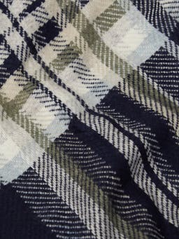 The Blanket in green and navy check Interiors Navygrey    - Collagerie