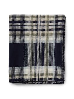 The Blanket in green and navy check Interiors Navygrey    - Collagerie