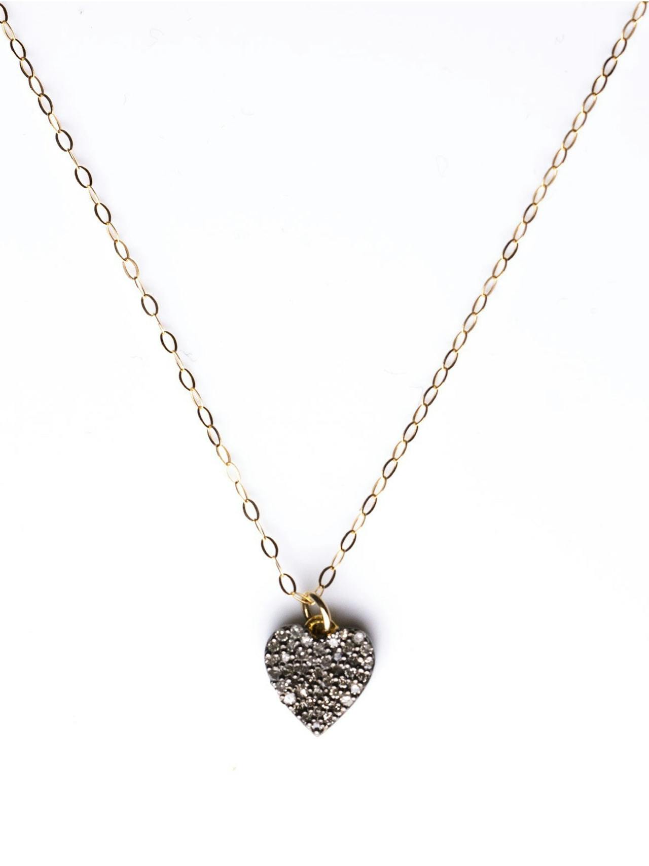 Diamond double-sided heart necklace